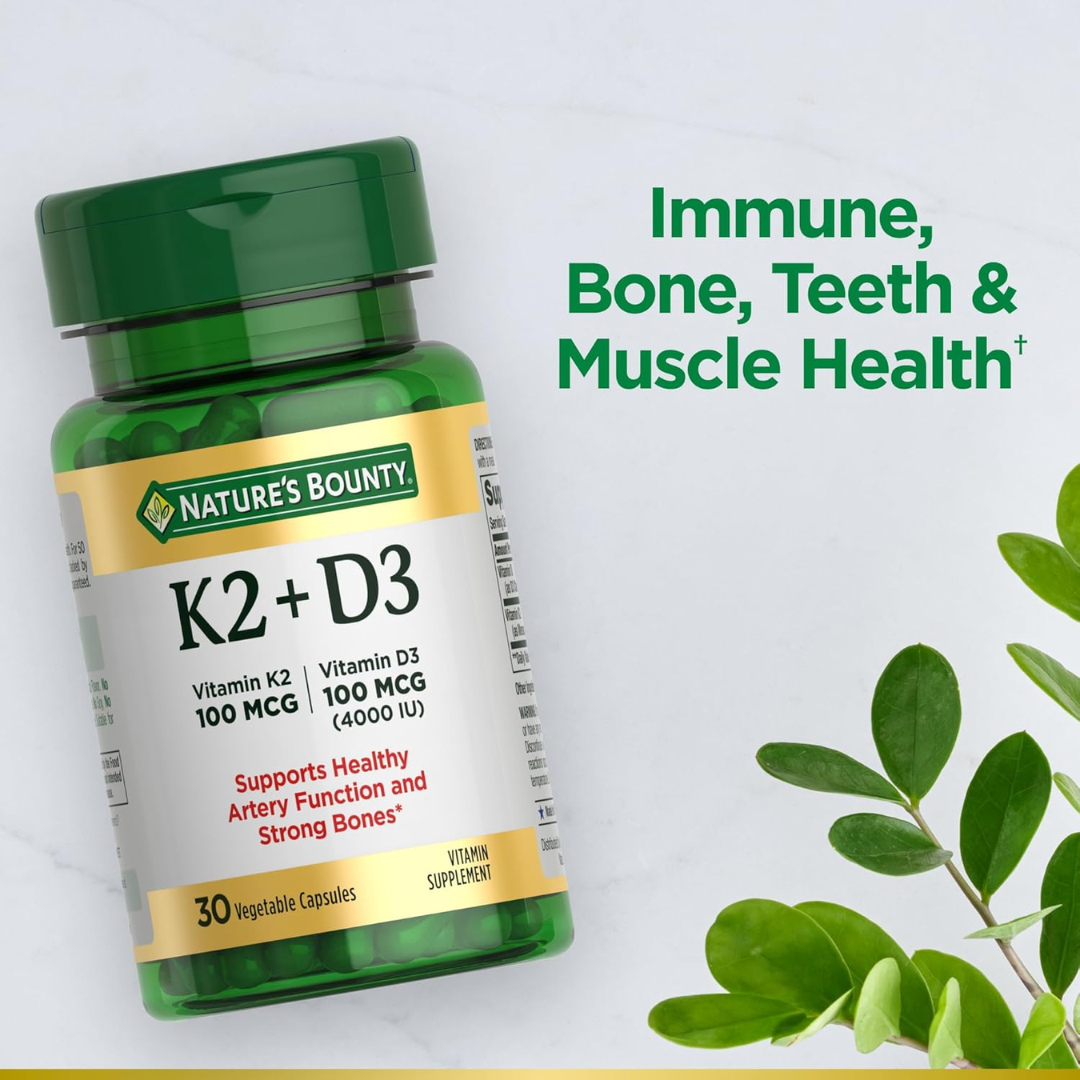 Picture of Nature's Bounty Vitamin D3 + K2 100 mcg - 30 Capsules