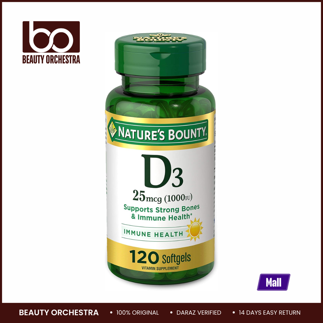 Picture of Nature's Bounty Vitamin D3 1000 IU 25 mcg - 120 Rapid Release Softgels