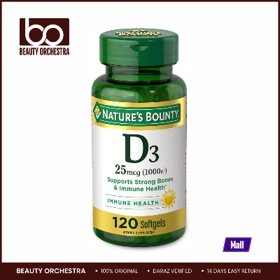 Picture of Nature's Bounty Vitamin D3 1000 IU 25 mcg - 120 Rapid Release Softgels