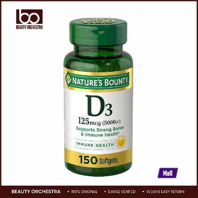 Picture of Nature's Bounty Vitamin D3 5000iu Immune and Bone Support Rapid Release 150 Softgels