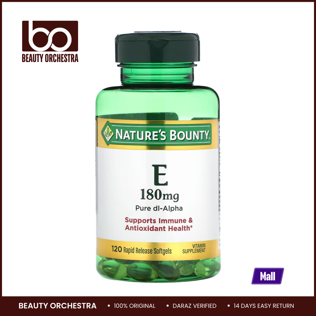 Picture of Nature's Bounty Vitamin E 180mg Pure dI-Alpha - 120 Softgels