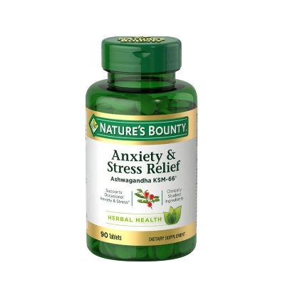 Picture of Nature's Bounty, Anxiety & Stress Relief, Ashwagandha KSM-66 - 90 Tablets