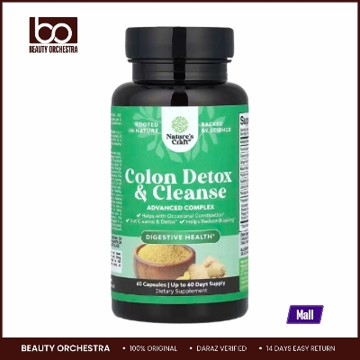 Picture of Nature's Craft Colon Cleanser & Detox - Lactobacillus Acidophilus Probiotic Supplement Body Cleanse - Psyllium Husk Capsules Gut Health Supplement - 60 capsules