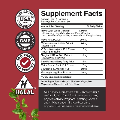 Picture of Natures Craft Horny Goat Weed for Men - 60 Capsules