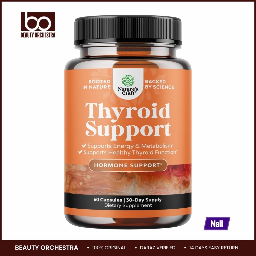 Picture of Nature's Craft Thyroid Support Supplement for Women - Thyroid Support for Weight Loss Mood and Natural Energy Pills - Wellness Supplement Women with Daily Vitamins- 60 capsules | 30-day supply dietary spplement