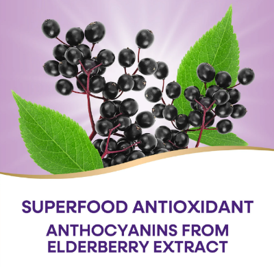 Picture of Nature's Way Sambucus Elderberry Immune Gummies with Vitamins C D3 & Zinc Unisex 60 Gummies