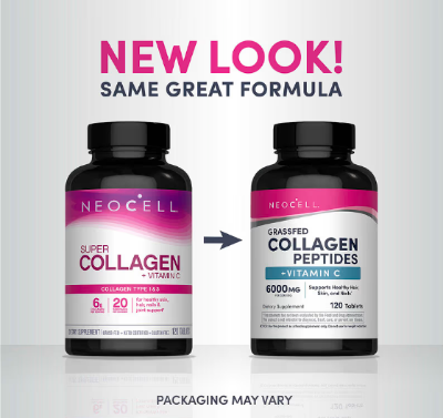 Picture of NeoCell, Grassfed Collagen Peptides + Vitamin C, 120 Tablets