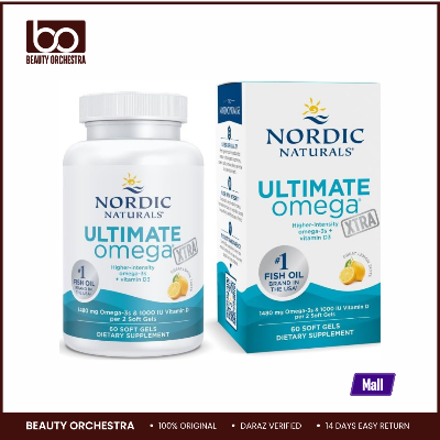 Picture of Nordic Naturals Ultimate Omega Xtra, Lemon Flavor 1480 mg Omega-3 + 1000 IU Vitamin D3 - EPA & DHA - Brain, Heart, & Immune Health - 60 Soft Gels