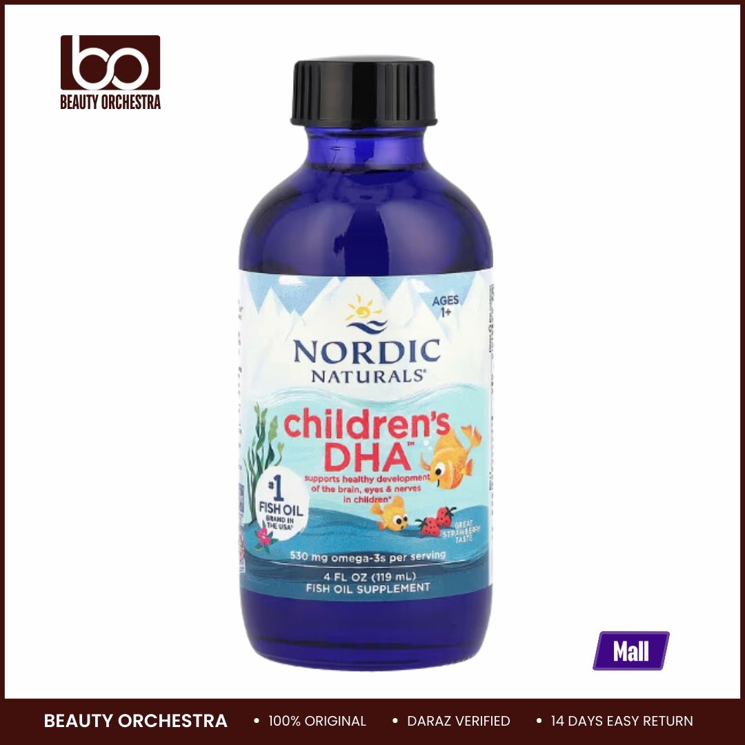 Picture of Nordic Naturals, Children's DHA™ Ages 1+ Strawberry 530 mg 4 fl oz (119 ml) (530 mg per 1/2 Tsp)