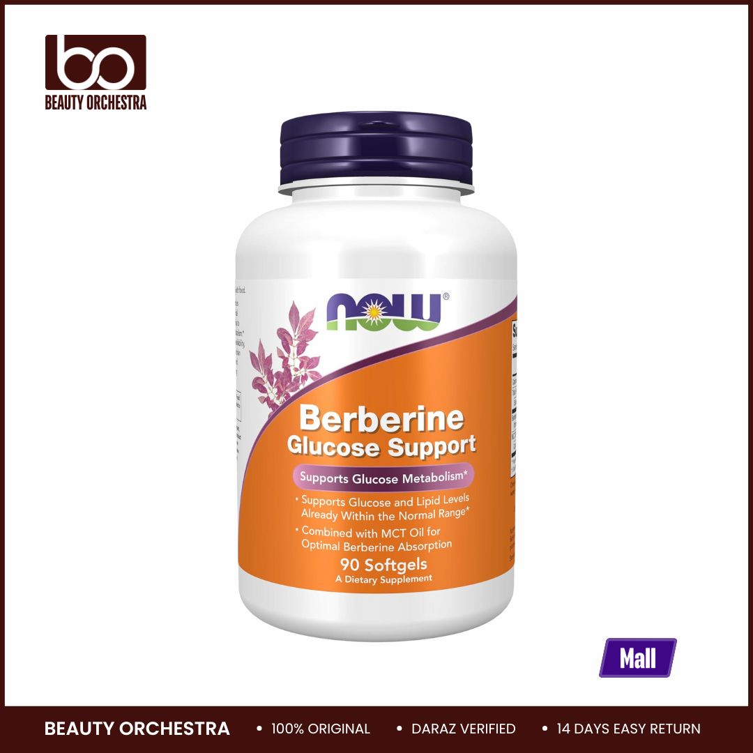 Picture of NOW Berberine Glucose Support Combined with MCT Oil for Optimal Berberine Absorption 90 Softgels