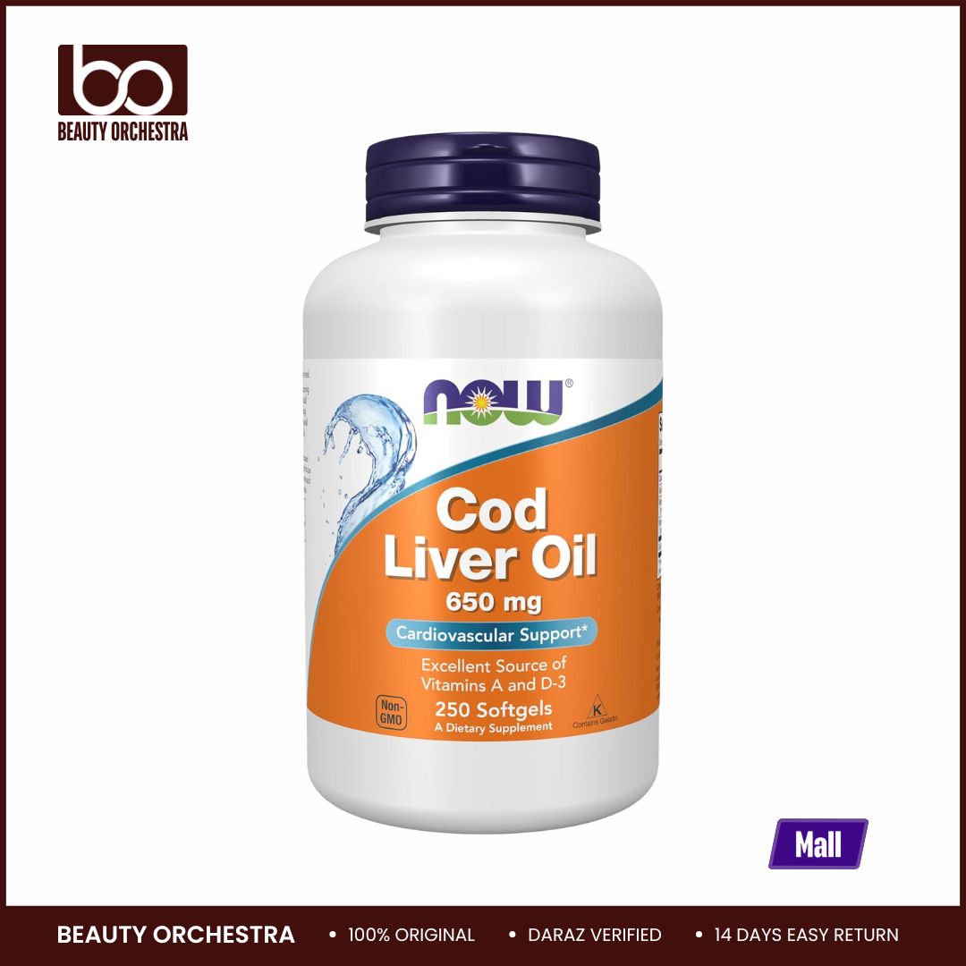 Picture of NOW Cod Liver Oil 650 mg Excellent Source of Vitamins A and D-3 250 Softgels