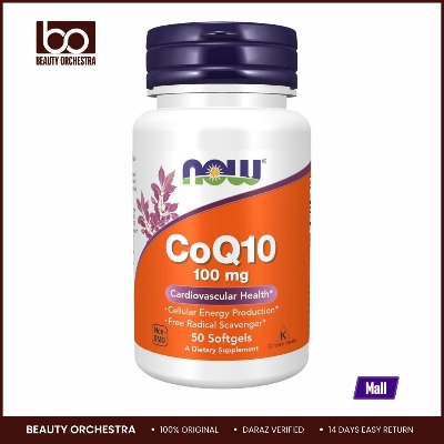 Picture of NOW CoQ10 100mg Cardiovascular Health, 50 Softgels