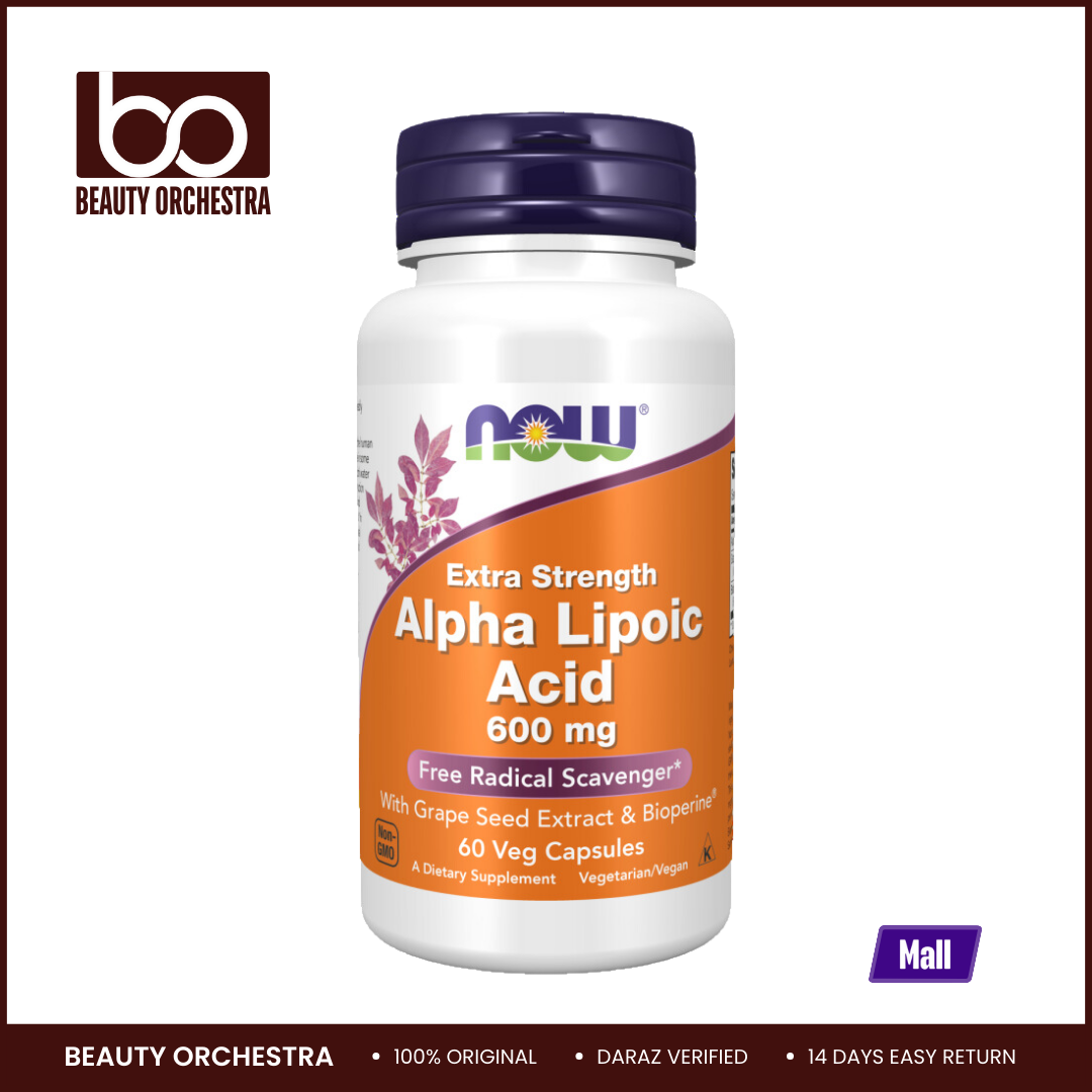Picture of NOW Extra Strength Alpha Lipoic Acid 600 mg - 60 Veg Capsules