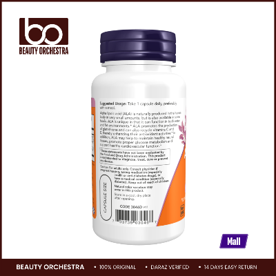 Picture of NOW Extra Strength Alpha Lipoic Acid 600 mg - 60 Veg Capsules