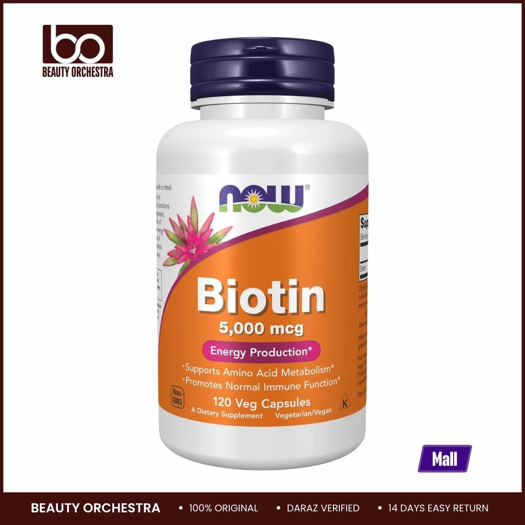 Picture of NOW Foods Biotin 5000 mcg Capsules 120 Count