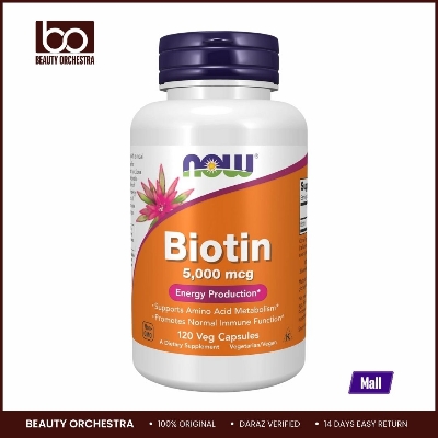 Picture of NOW Foods Biotin 5000 mcg Capsules 120 Count