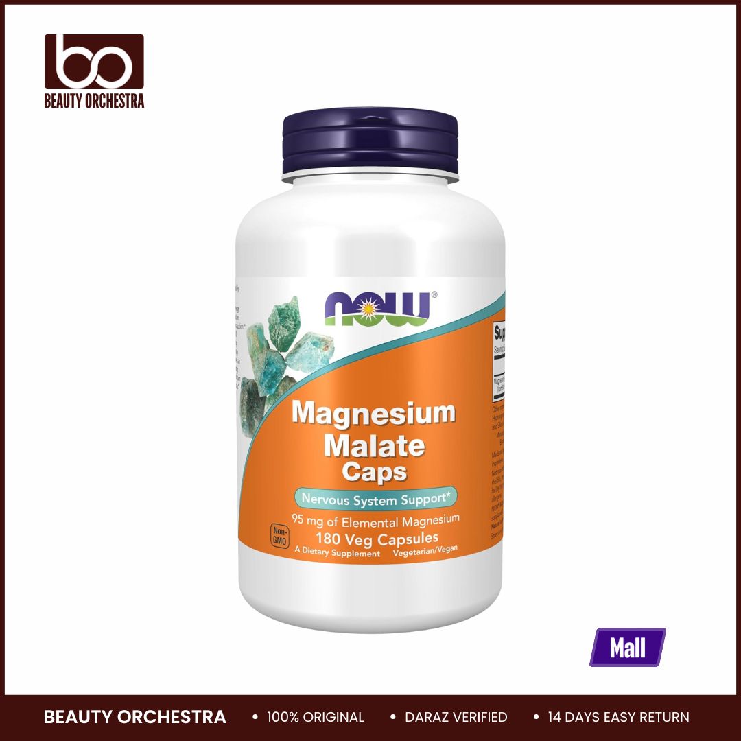 Picture of NOW Foods Magnesium Malate Caps with 95 mg 180 Veg Capsules