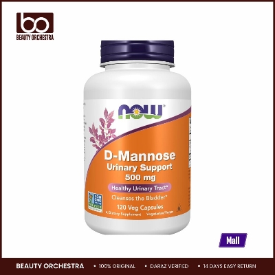 Picture of NOW Foods Supplements D-Mannose 500 mg Non-GMO Project Verified Healthy Urinary Tract 120 Veg Capsules