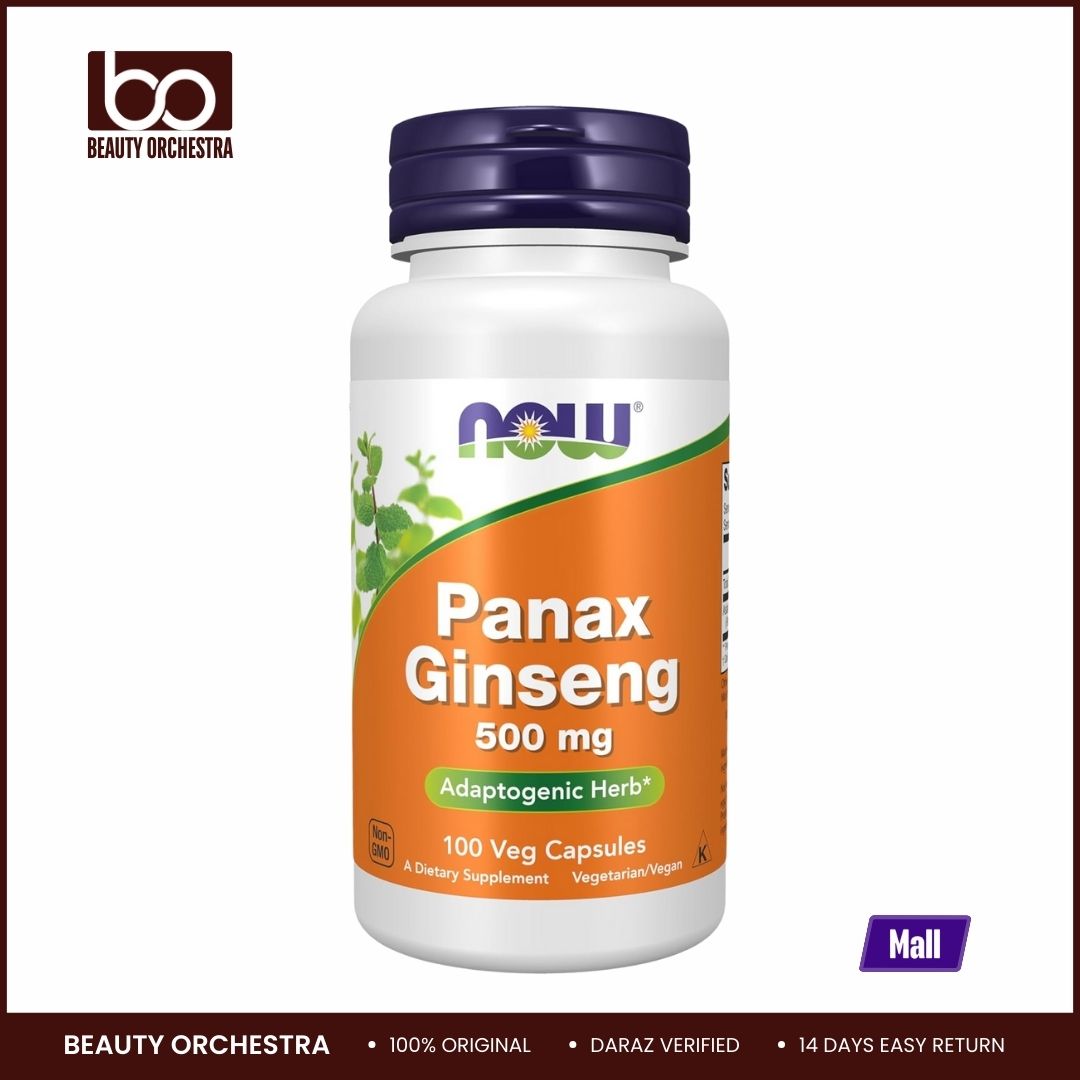 Picture of NOW Foods Supplements Panax Ginseng (Root) 500 mg Adaptogenic Herb 100 Veg Capsules