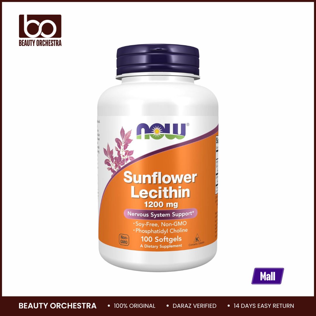 Picture of NOW Foods Supplements Sunflower Lecithin 1200 mg with Phosphatidyl Choline 100 Softgels