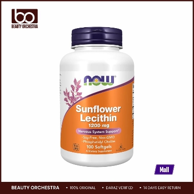 Picture of NOW Foods Supplements Sunflower Lecithin 1200 mg with Phosphatidyl Choline 100 Softgels