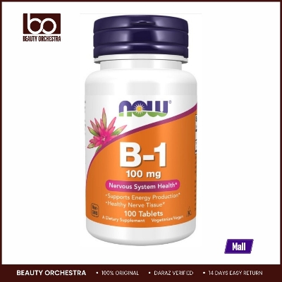 Picture of NOW Foods Supplements Vitamin B-1 100 mg Energy Production Nervous System Health 100 Tablets