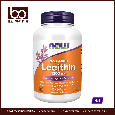 Picture of NOW Foods Supplements, Lecithin 1200 mg with naturally occurring Phosphatidyl Choline, 100 Softgels