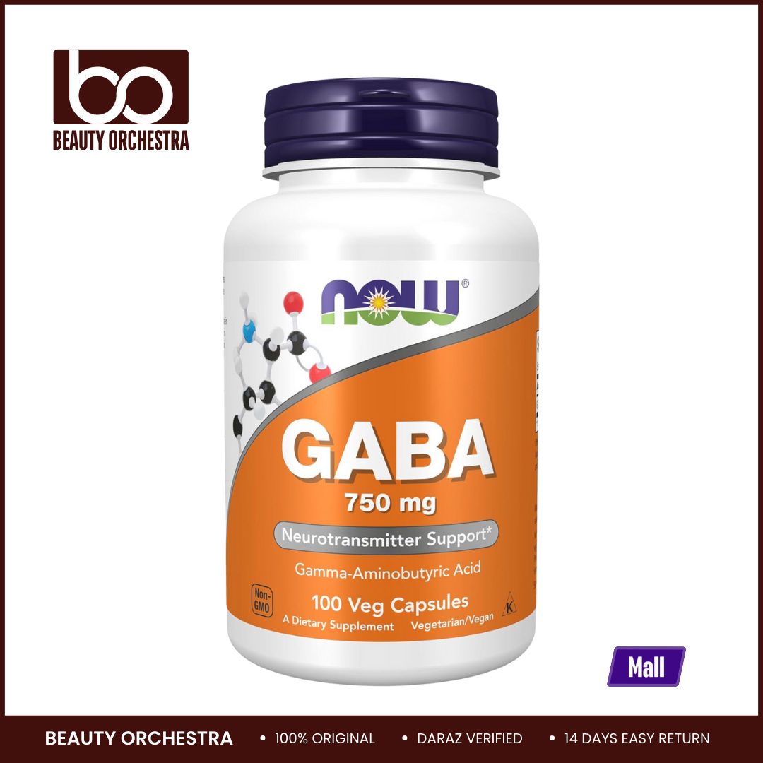 Picture of NOW GABA 750 Mg 100 Veg Capsules