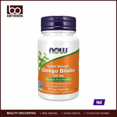 Picture of NOW Ginkgo Biloba 120 mg Double Strength 50 Veg Capsules