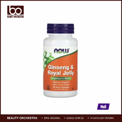 Picture of NOW Ginseng & Royal Jelly 90 Veg Capsules