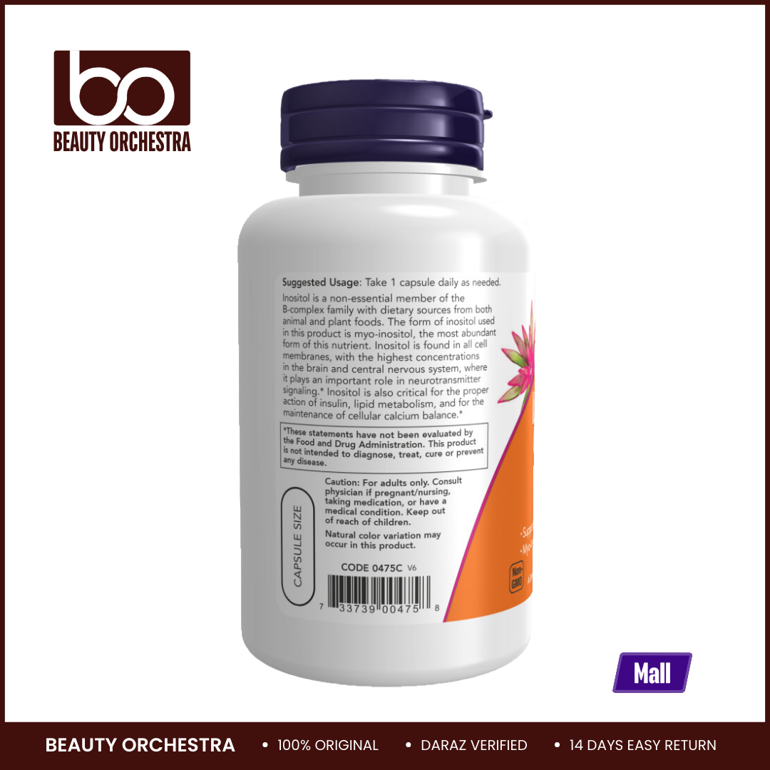 Picture of NOW Inositol 500 mg - 100 Veg Capsules