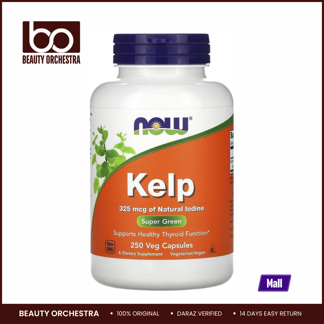 Picture of NOW Kelp 325 mcg of Natural Iodine - 250 Veg Capsules