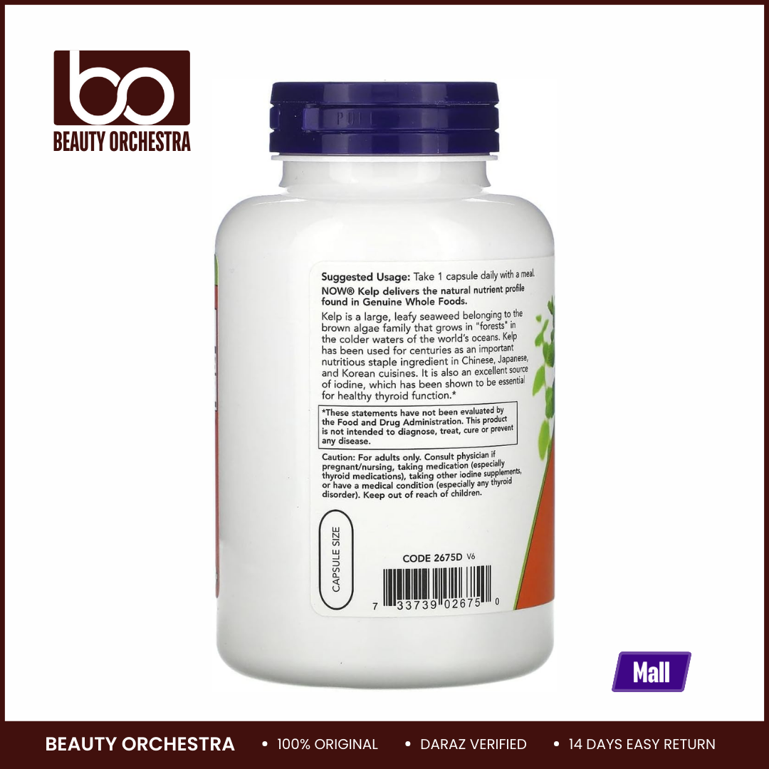 Picture of NOW Kelp 325 mcg of Natural Iodine - 250 Veg Capsules