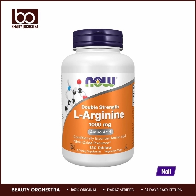 Picture of NOW L-Arginine 1,000 mg Nitric Oxide Precursor Amino Acid 120 Tablets