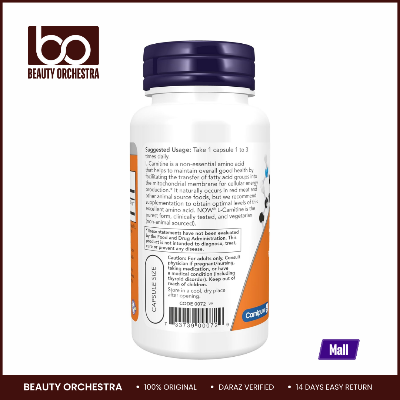 Picture of NOW L-Carnitine 500 Mg 60 Veg Capsules Supplement