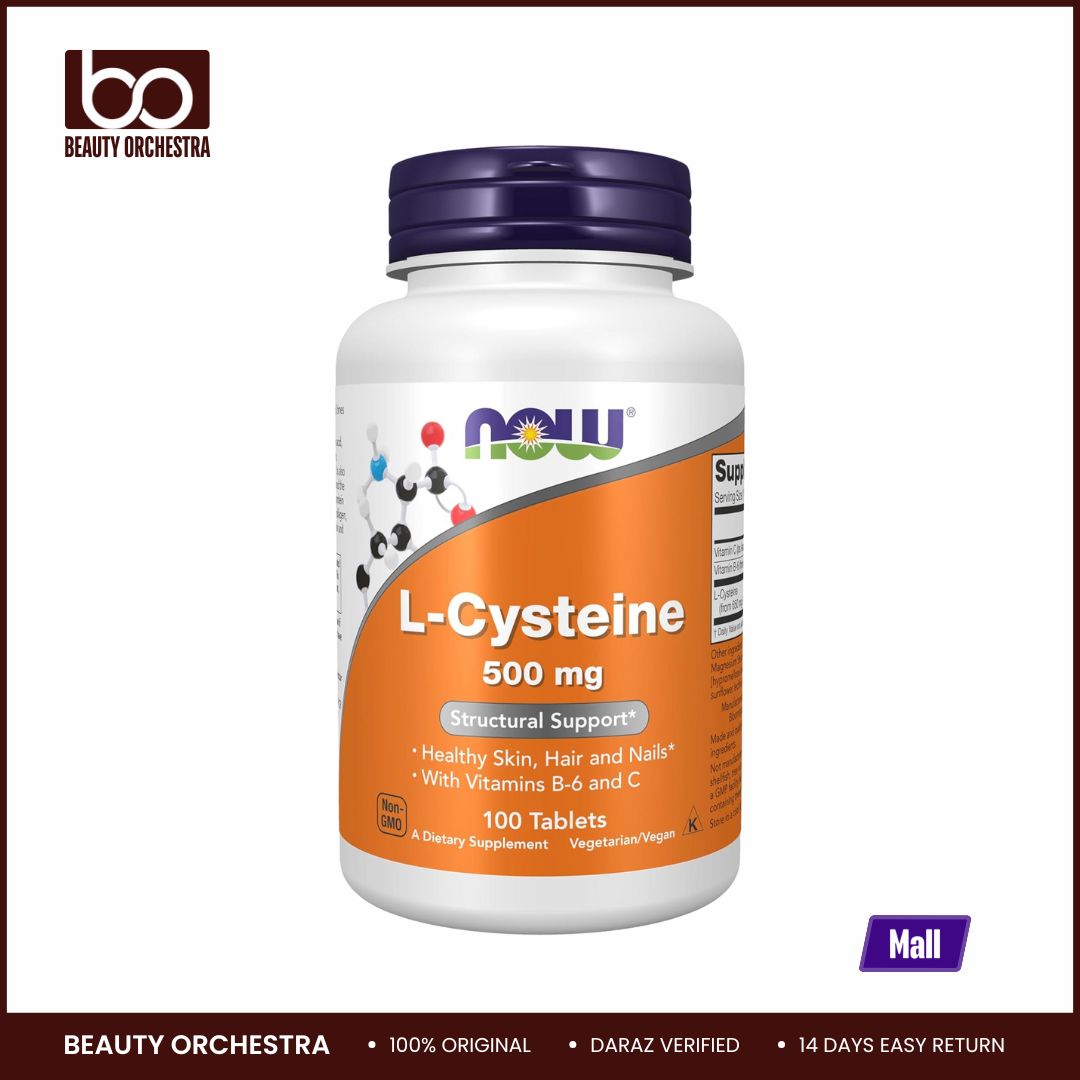 Picture of NOW L-Cysteine 500 mg with Vitamins B-6 and C Structural Support 100 Tablets