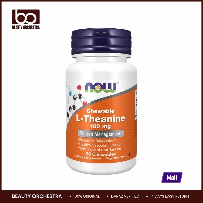 Picture of NOW L-Theanine 100 mg with Inositol and Taurine 90 Chewables
