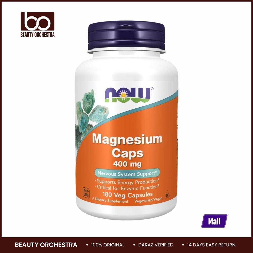 Picture of NOW Magnesium Caps 400mg 180 Veg Capsules