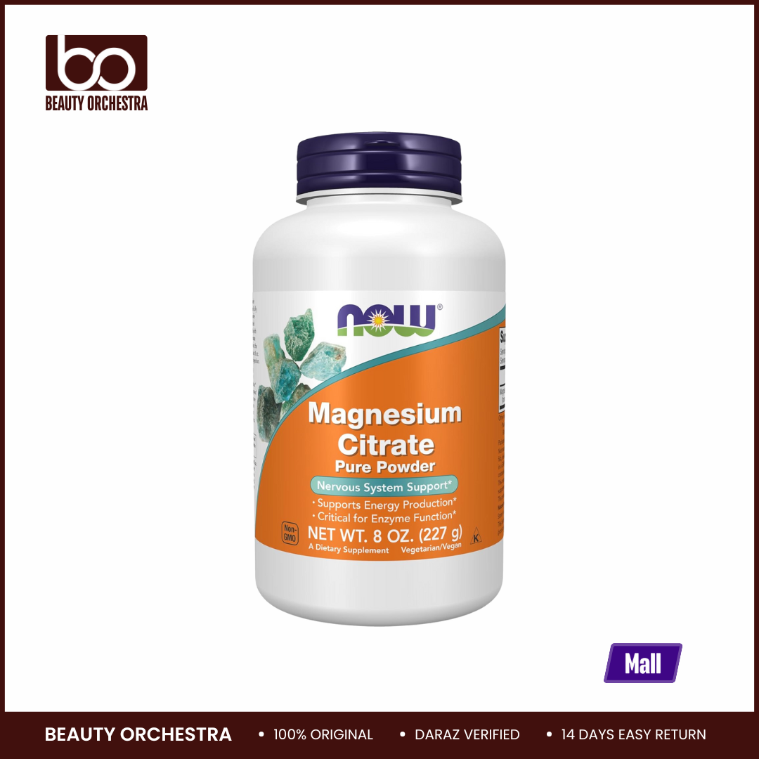 Picture of NOW Magnesium Citrate Pure Powder Enzyme Function Nervous System Support 8-Ounce 227 g