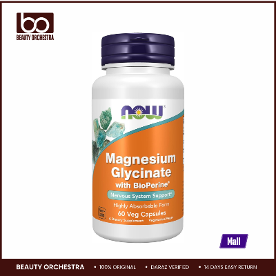 Picture of NOW Magnesium Glycinate with BioPerine, 60 Veg Capsules
