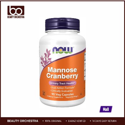 Picture of NOW Mannose Cranberry, Dual Action Formula Clinically Evaluated, Urinary Tract Health 90 Veg Capsules