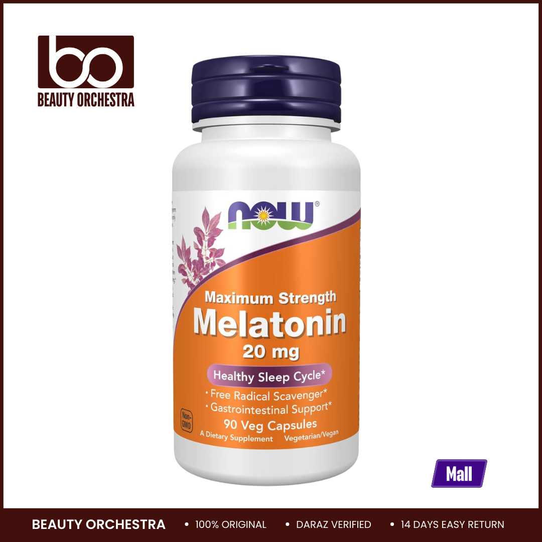Picture of NOW Melatonin Maximum Strength 20 mg - 90 Veg Capsules