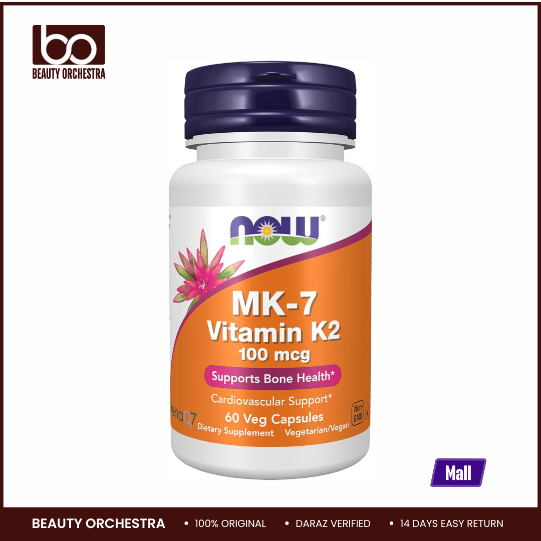 Picture of NOW MK-7 Vitamin K-2 100 mcg Cardiovascular Support Supports Bone Health 60 Veg Capsules