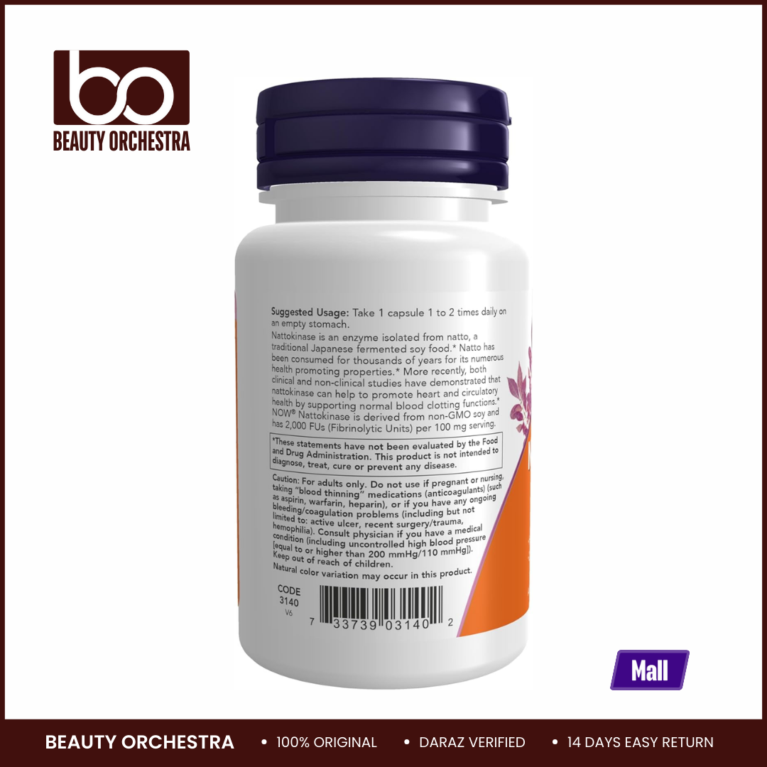 Picture of NOW Nattokinase 100mg - 60 Capsules