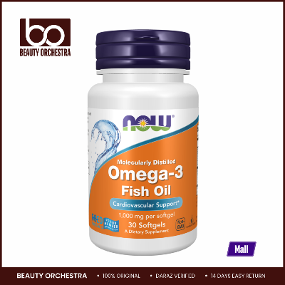 Picture of NOW Omega-3 Fish Oil - 30 Softgels (USA Made Omega 3 Fish Oil for Healthy Heart Support)