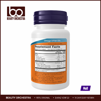 Picture of NOW Omega-3 Fish Oil - 30 Softgels (USA Made Omega 3 Fish Oil for Healthy Heart Support)