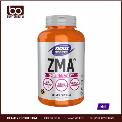 Picture of NOW Sports Nutrition ZMA (Zinc, Magnesium and Vitamin B-6) Enhanced Absorption Sports Recovery 180 Capsules