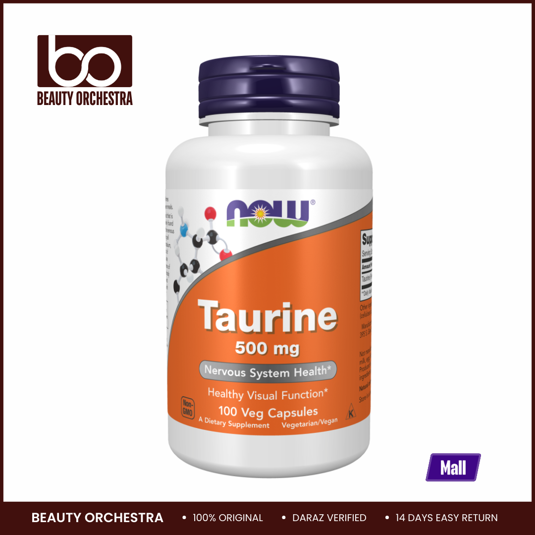 Picture of NOW Taurine 500 mg - 100 Veg Capsules