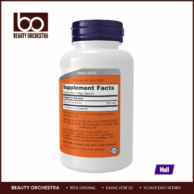 Picture of NOW Taurine 500 mg - 100 Veg Capsules