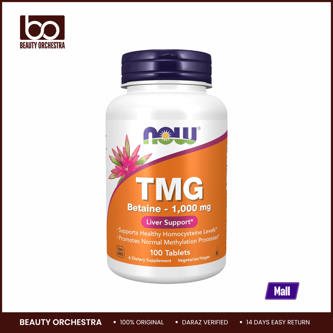 Picture of NOW TMG Betaine (Trimethylglycine) 1,000 mg, Liver Support 100 Tablets